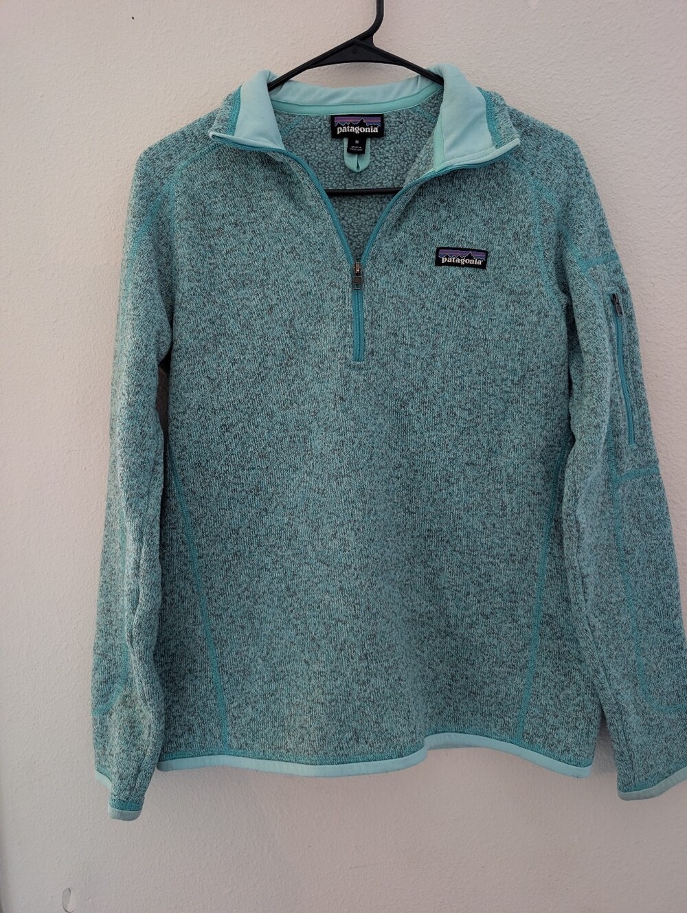 Patagonia Women's Seafoam Green Quarter-Zip Fleece Pullover